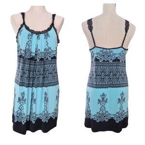 Studio Donatella L Blue Black Romantic Slip Style Dress Babydoll Whimsigoth